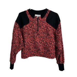 Rebecca Minkoff Cropped Floral Half-Zip Pullover